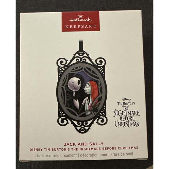 JACK AND SALLY Disney Tim Burton's Nightmare Christmas 2024 Hallmark Ornament - Picture 1 of 5